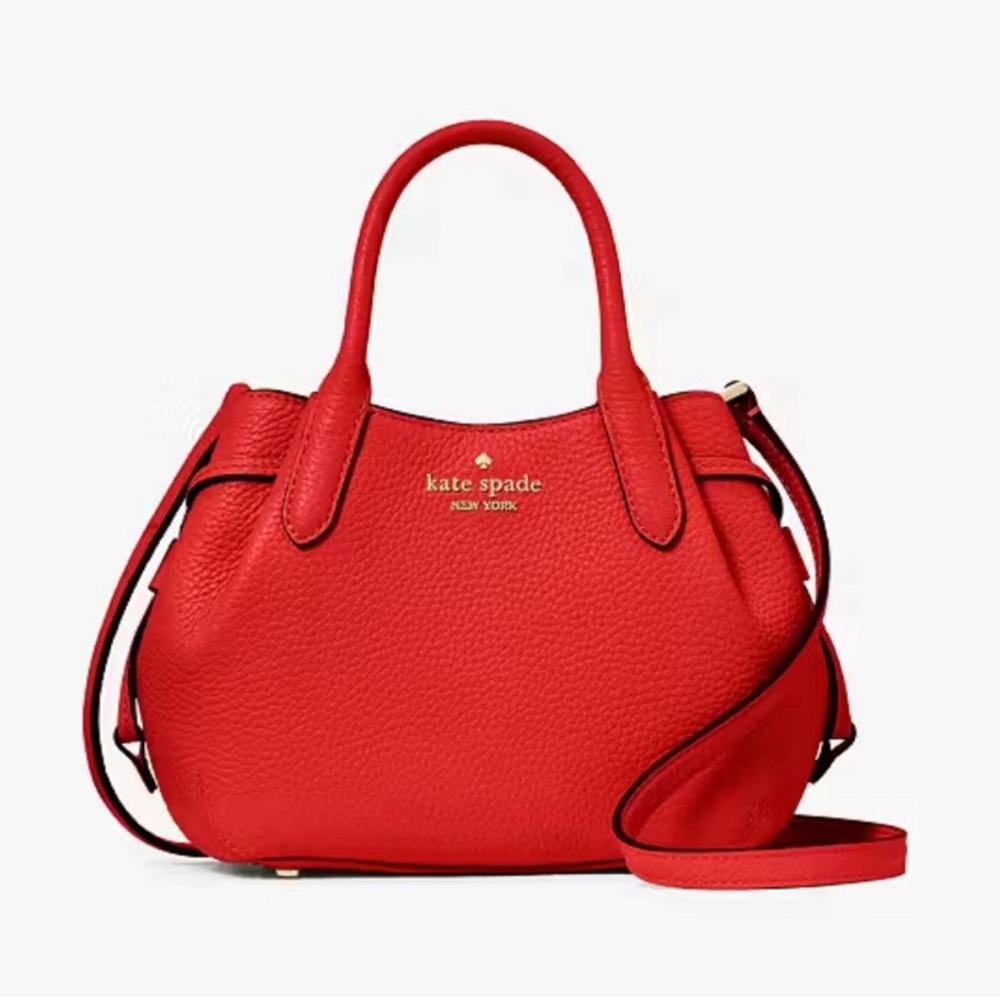 NWT Kate Spade NY Dumpling Mini Satchel Tomato Slice 🍅 Pebbled Leather Red NEW